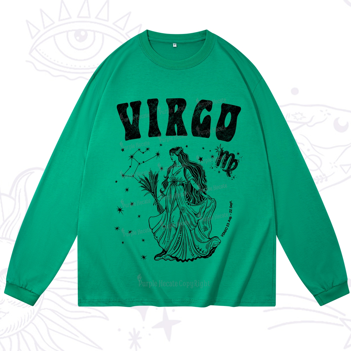 Purplehecate Virgo Starshine Zodiac Long Sleeve T-Shirt