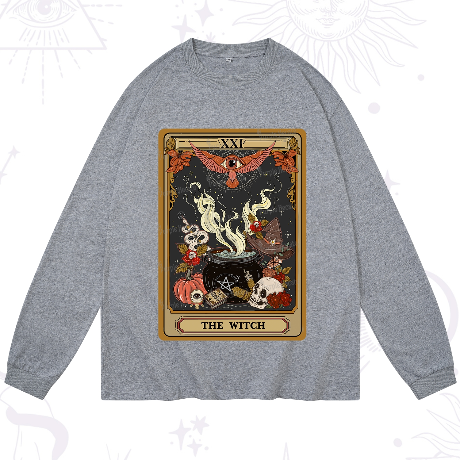 Purplehecate The Witch Magical Tarot Long Sleeve T-Shirt