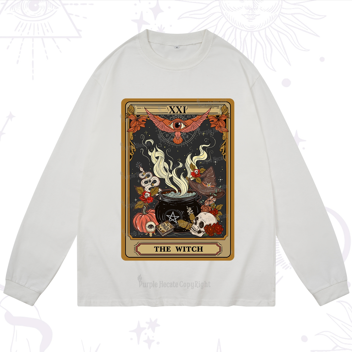 Purplehecate The Witch Magical Tarot Long Sleeve T-Shirt