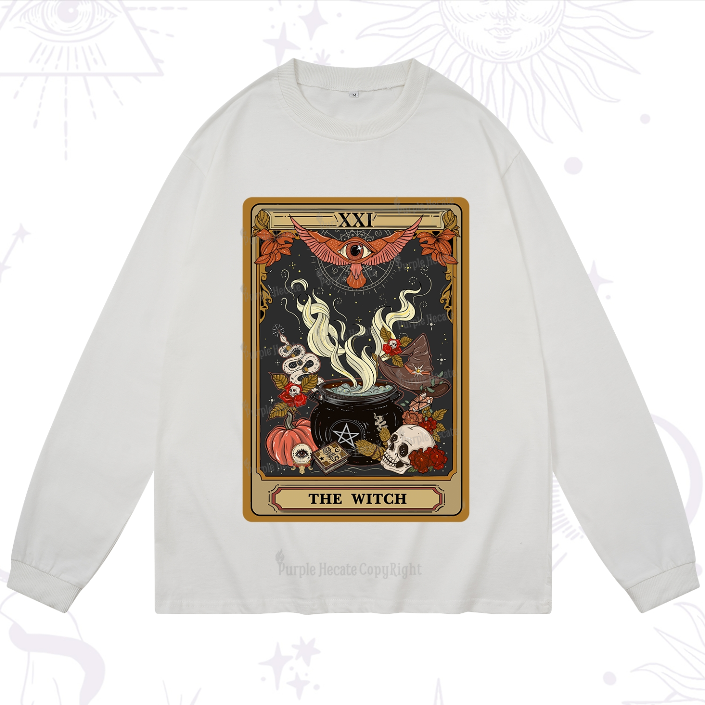 Purplehecate The Witch Magical Tarot Long Sleeve T-Shirt