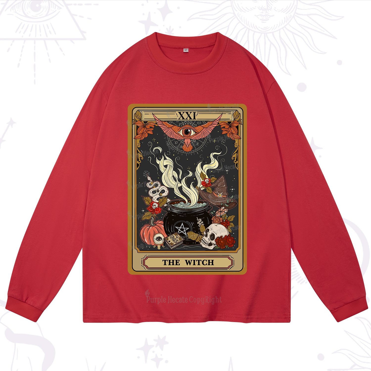 Purplehecate The Witch Magical Tarot Long Sleeve T-Shirt