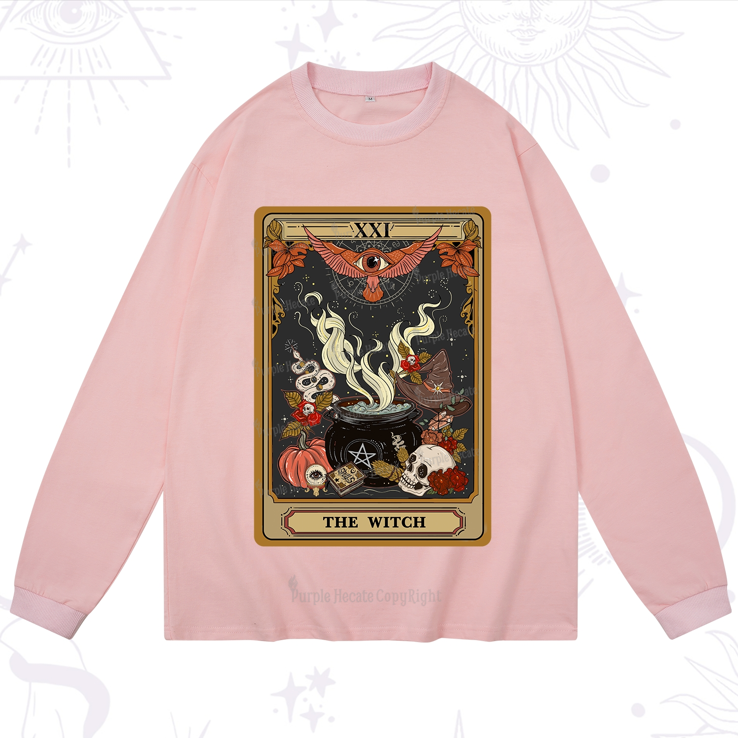 Purplehecate The Witch Magical Tarot Long Sleeve T-Shirt
