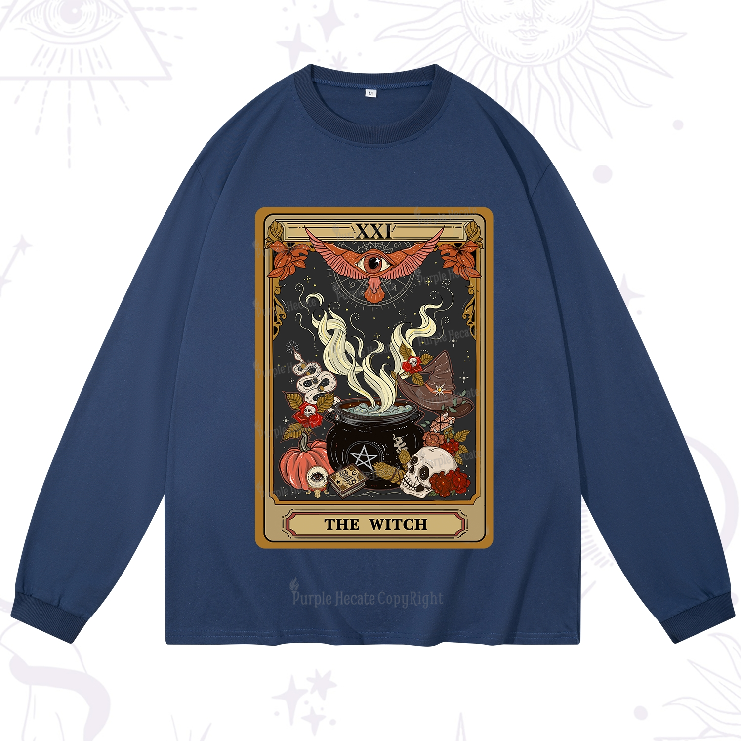 Purplehecate The Witch Magical Tarot Long Sleeve T-Shirt