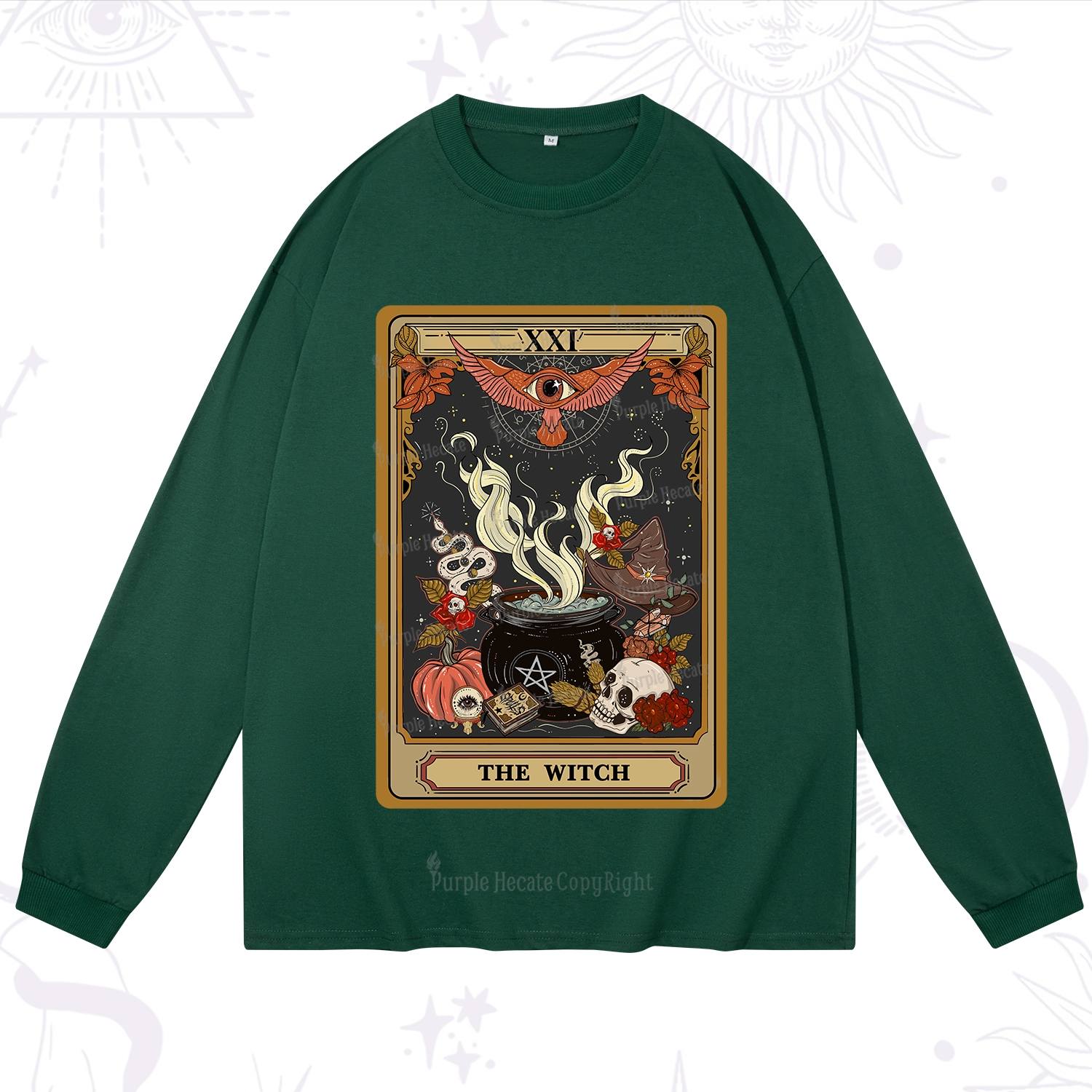 Purplehecate The Witch Magical Tarot Long Sleeve T-Shirt