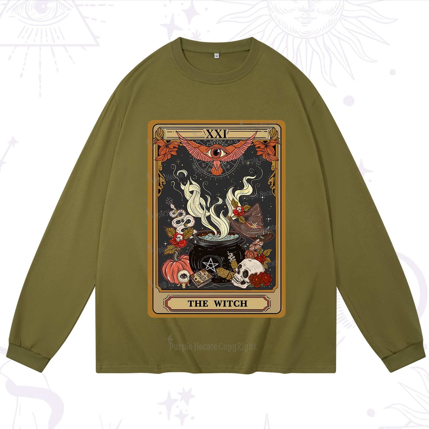 Purplehecate The Witch Magical Tarot Long Sleeve T-Shirt