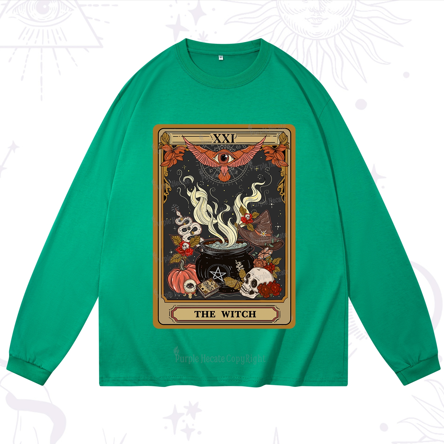 Purplehecate The Witch Magical Tarot Long Sleeve T-Shirt