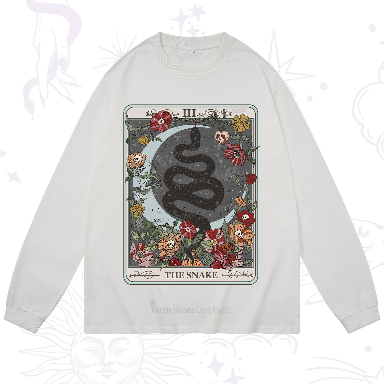 Purplehecate The Snake Tarot Long Sleeve T-Shirt
