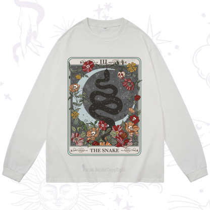 Purplehecate The Snake Tarot Long Sleeve T-Shirt