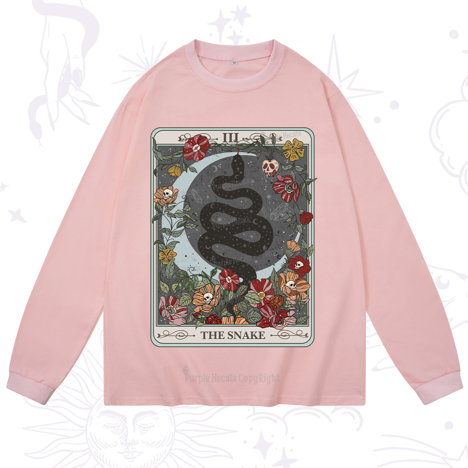 Purplehecate The Snake Tarot Long Sleeve T-Shirt