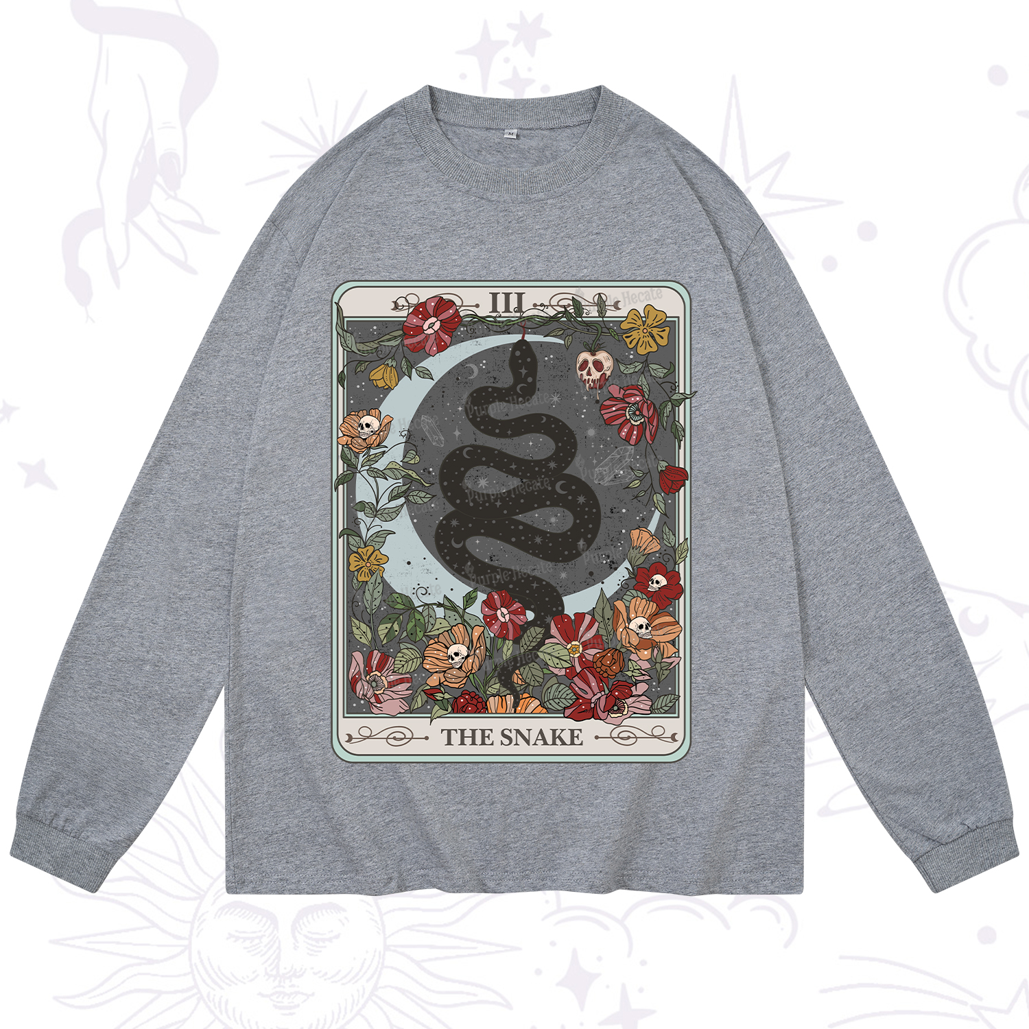 Purplehecate The Snake Tarot Long Sleeve T-Shirt