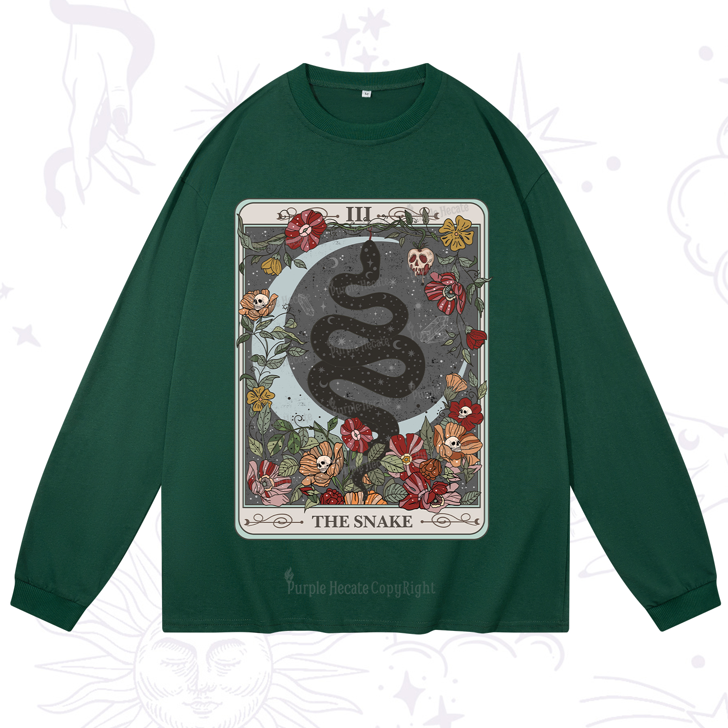 Purplehecate The Snake Tarot Long Sleeve T-Shirt