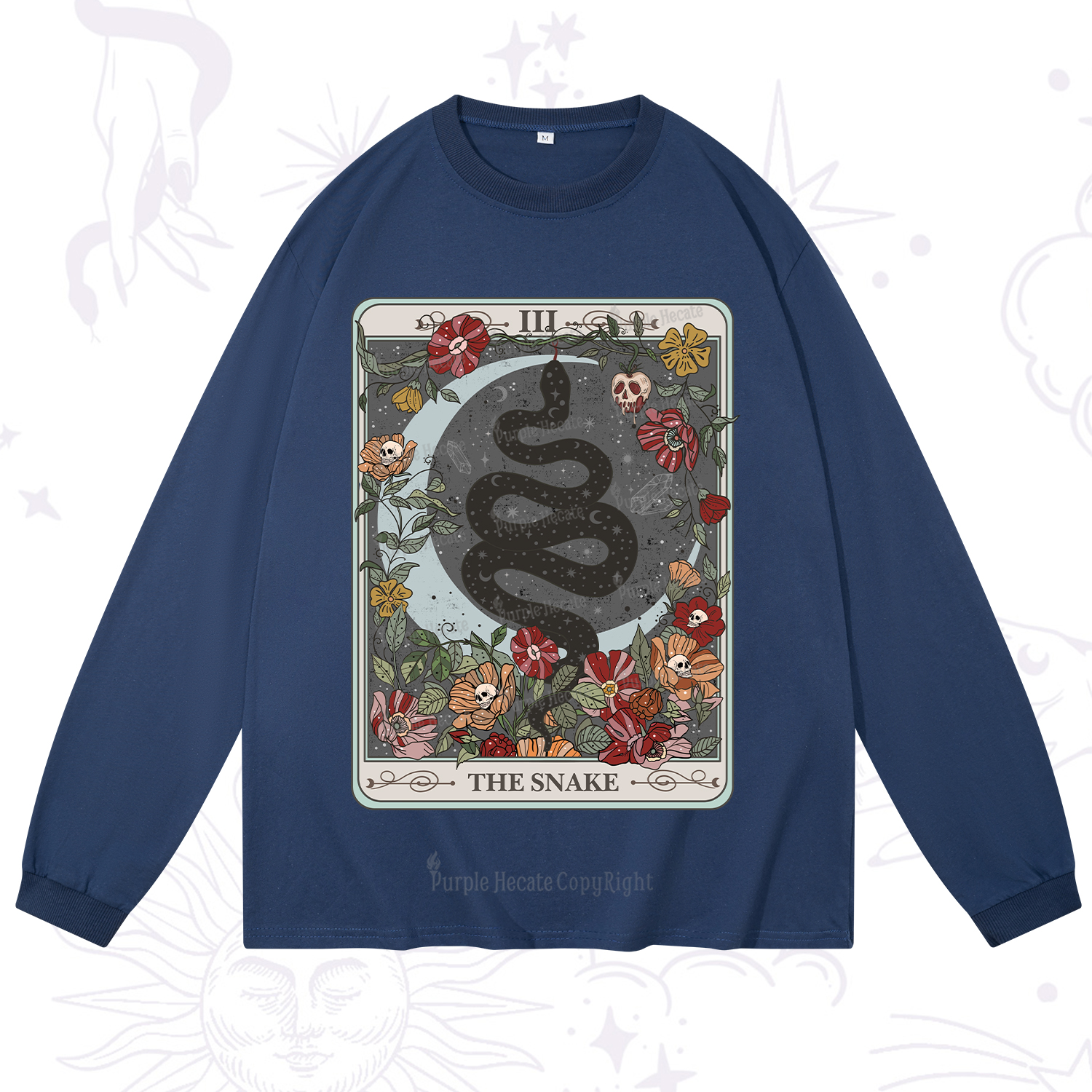 Purplehecate The Snake Tarot Long Sleeve T-Shirt