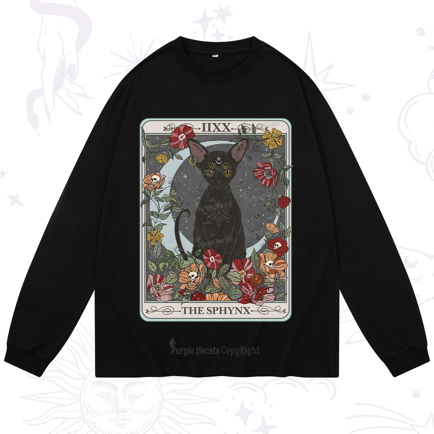 Purplehecate The Sphynx Tarot Long Sleeve T-Shirt