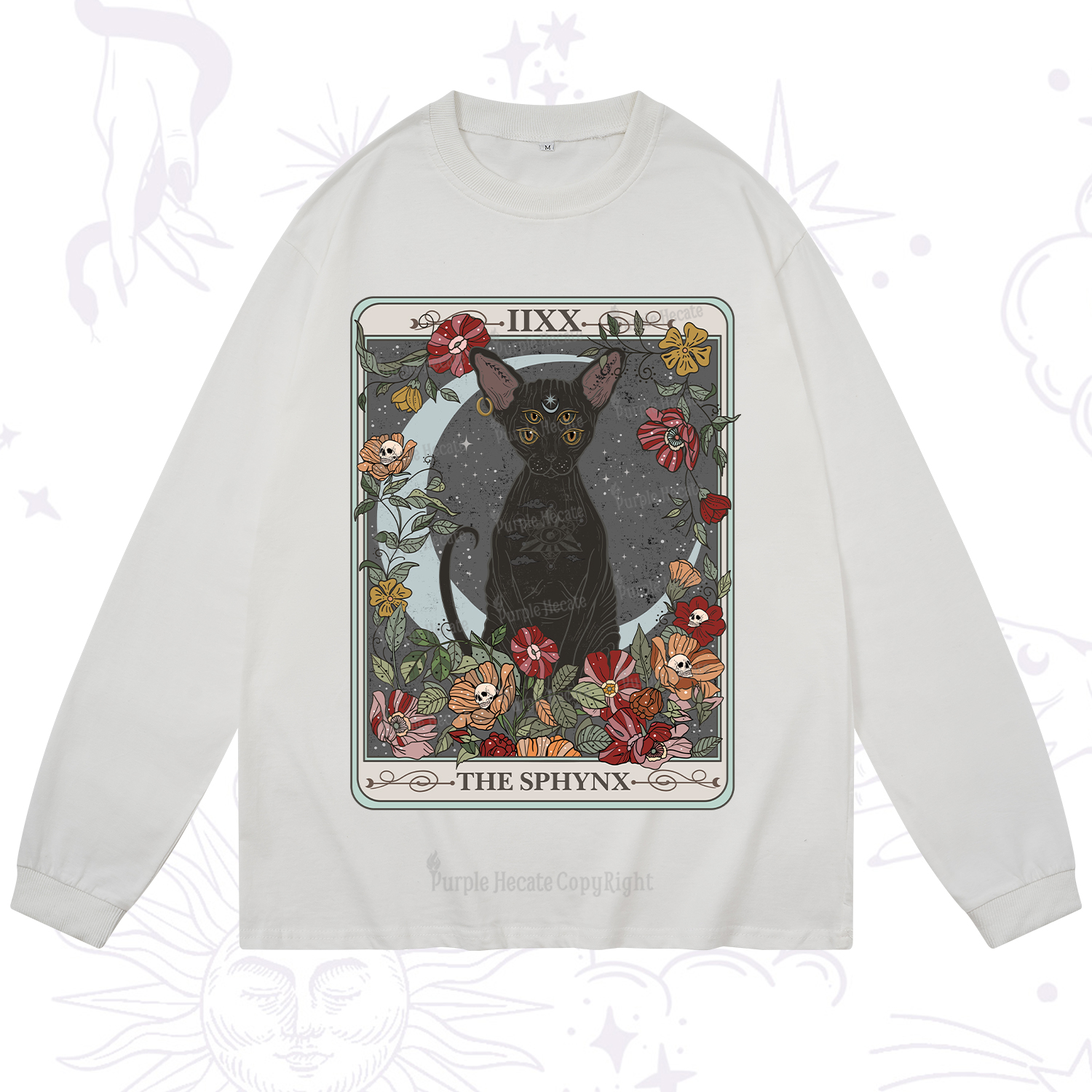 Purplehecate The Sphynx Tarot Long Sleeve T-Shirt