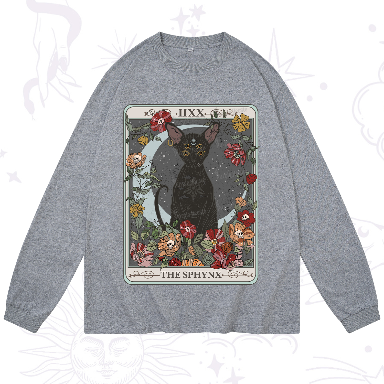 Purplehecate The Sphynx Tarot Long Sleeve T-Shirt