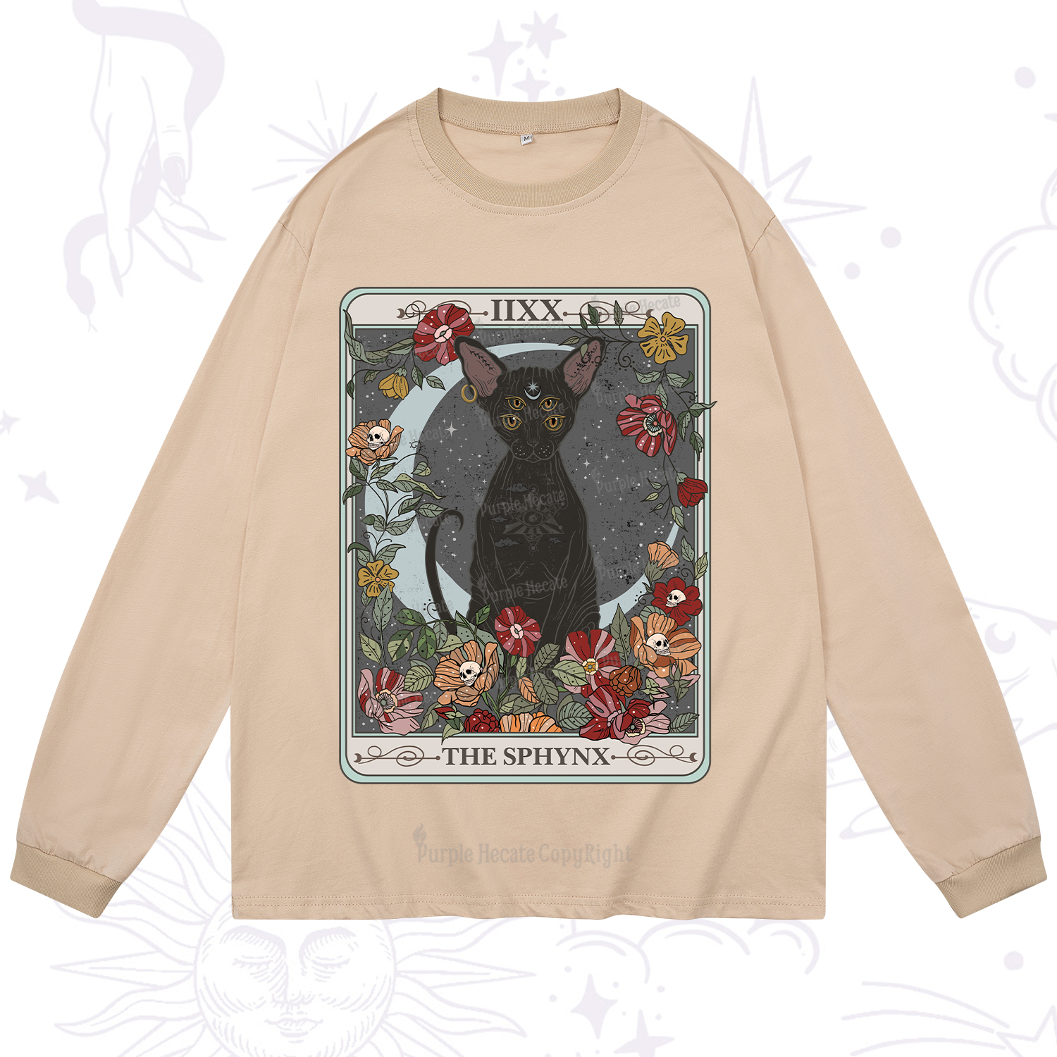 Purplehecate The Sphynx Tarot Long Sleeve T-Shirt