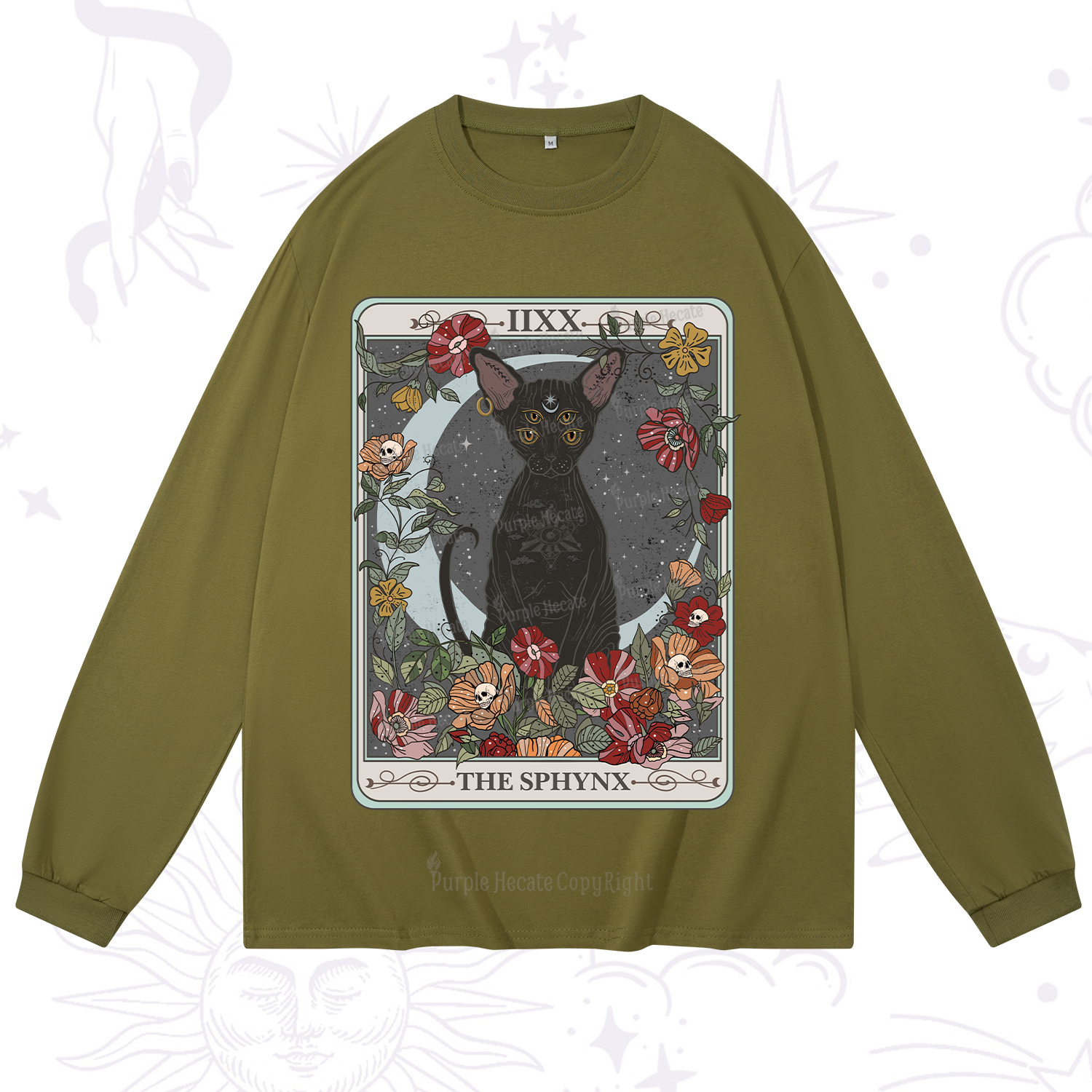 Purplehecate The Sphynx Tarot Long Sleeve T-Shirt
