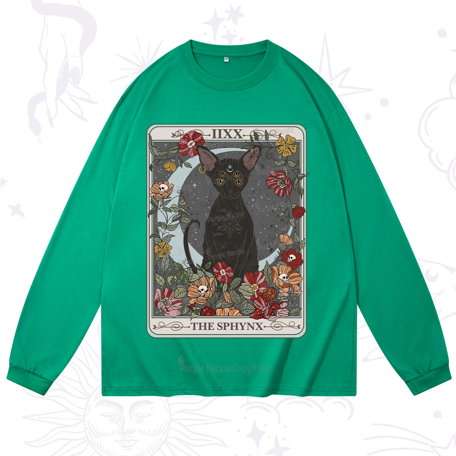 Purplehecate The Sphynx Tarot Long Sleeve T-Shirt