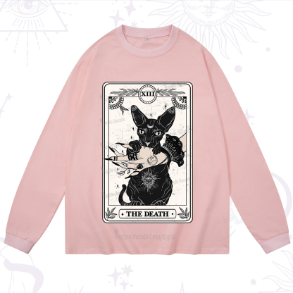Purplehecate The Death Cat Tarot Long Sleeve T-Shirt