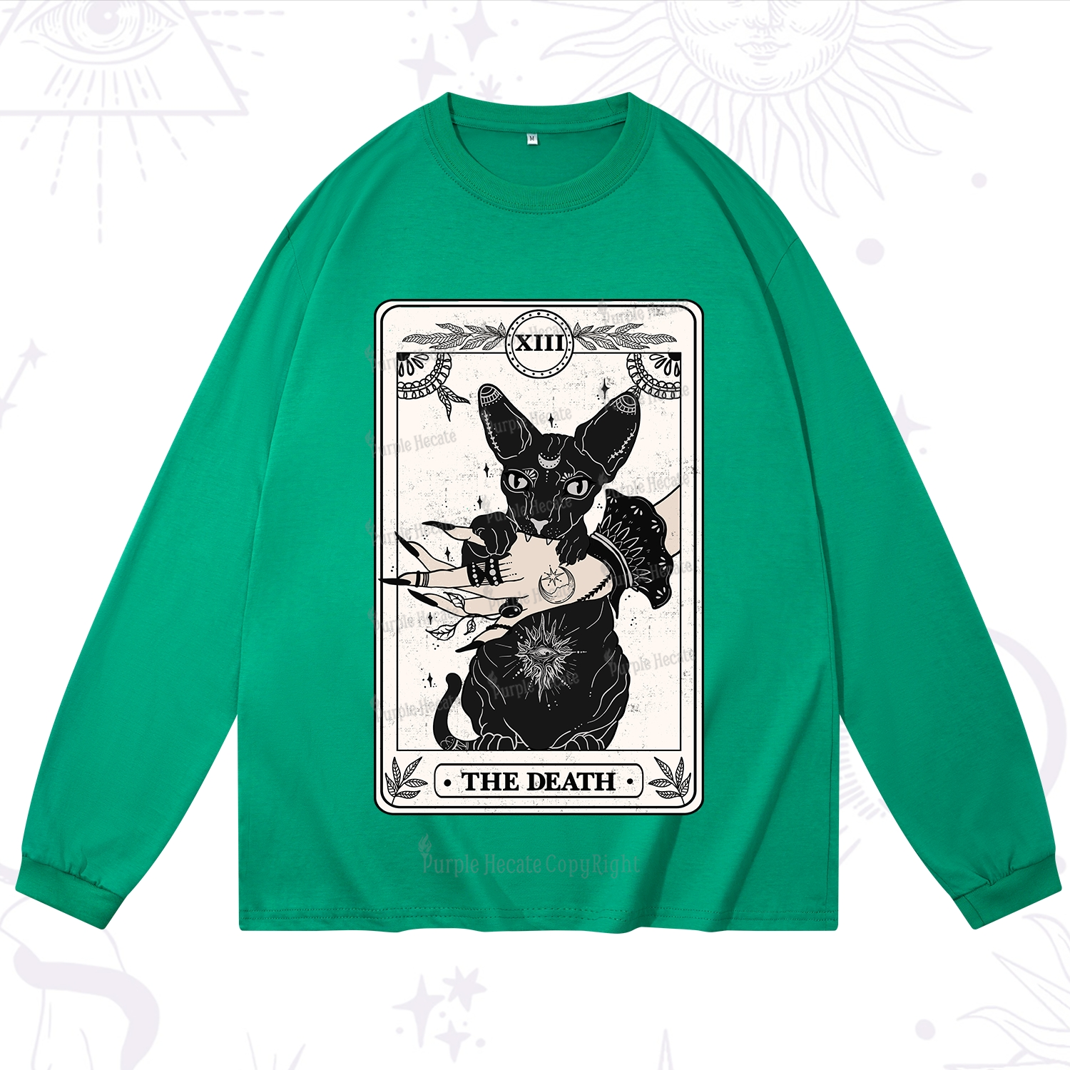 Purplehecate The Death Cat Tarot Long Sleeve T-Shirt