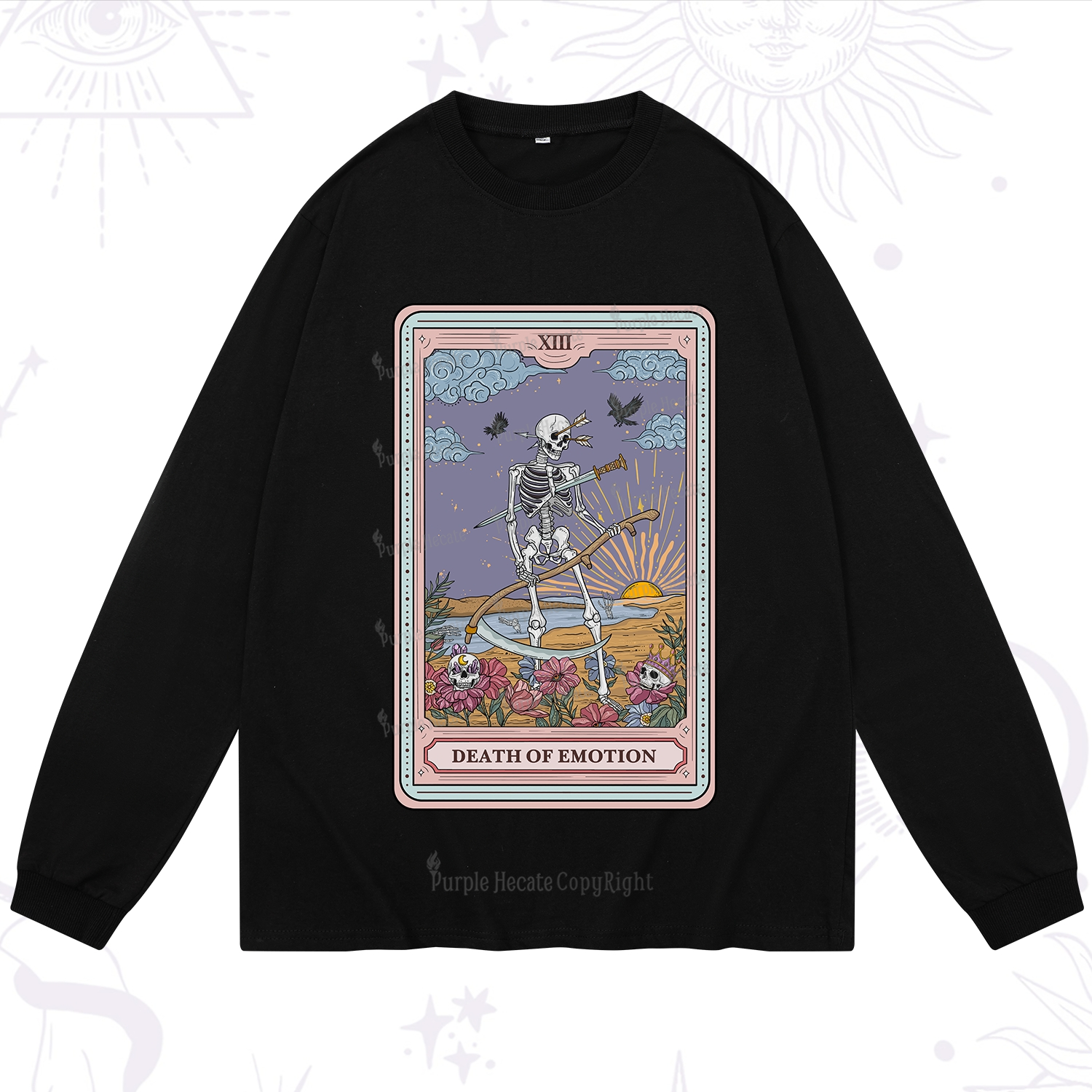 Purplehecate The Death Of Emotion Tarot Long Sleeve T-Shirt
