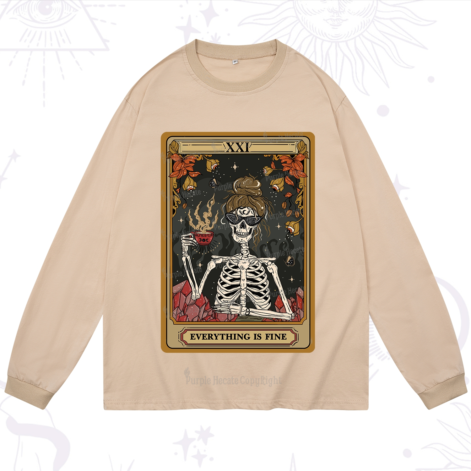 Purplehecate The Everything Fine Tarot Long Sleeve T-Shirt