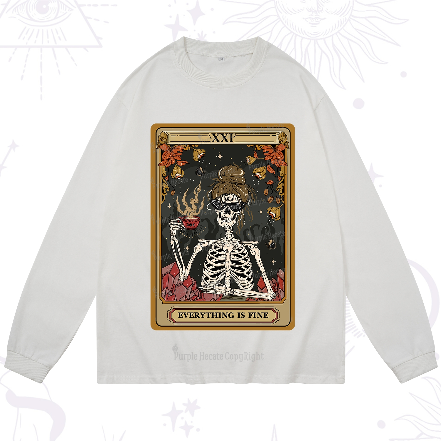 Purplehecate The Everything Fine Tarot Long Sleeve T-Shirt