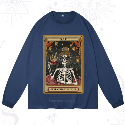 Purplehecate The Everything Fine Tarot Long Sleeve T-Shirt