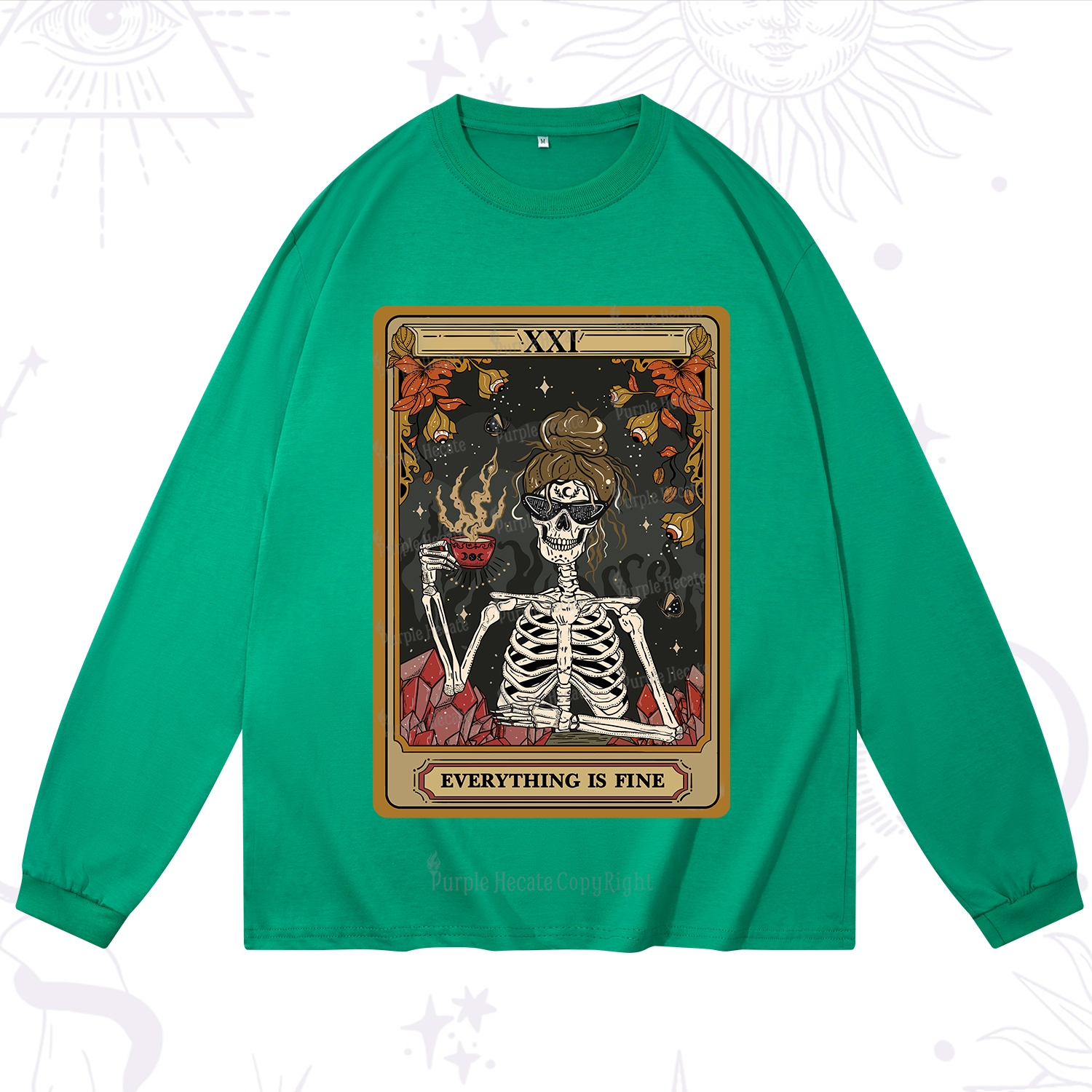 Purplehecate The Everything Fine Tarot Long Sleeve T-Shirt