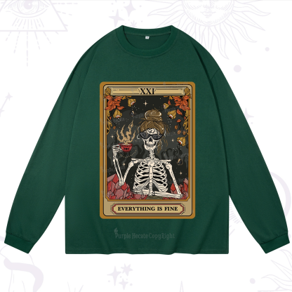 Purplehecate The Everything Fine Tarot Long Sleeve T-Shirt