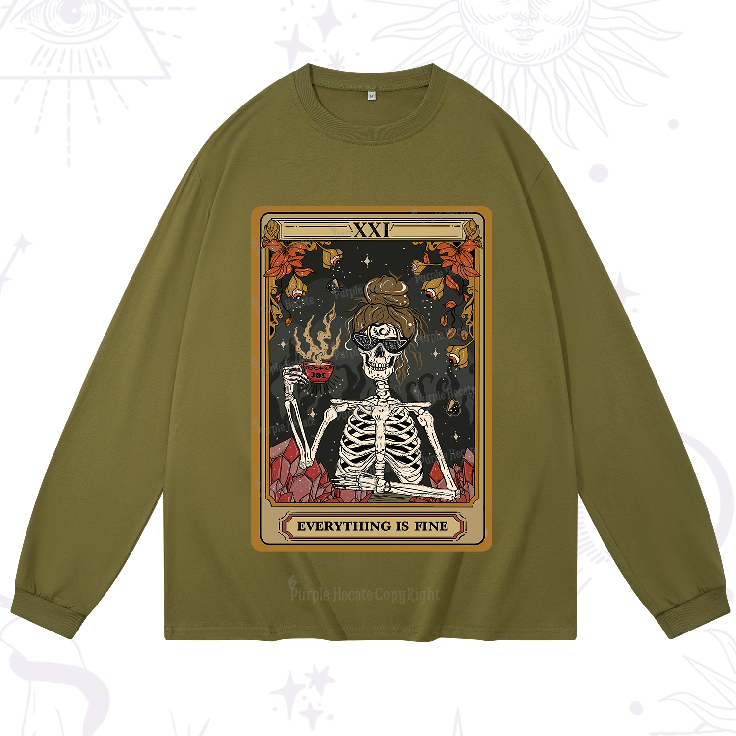 Purplehecate The Everything Fine Tarot Long Sleeve T-Shirt