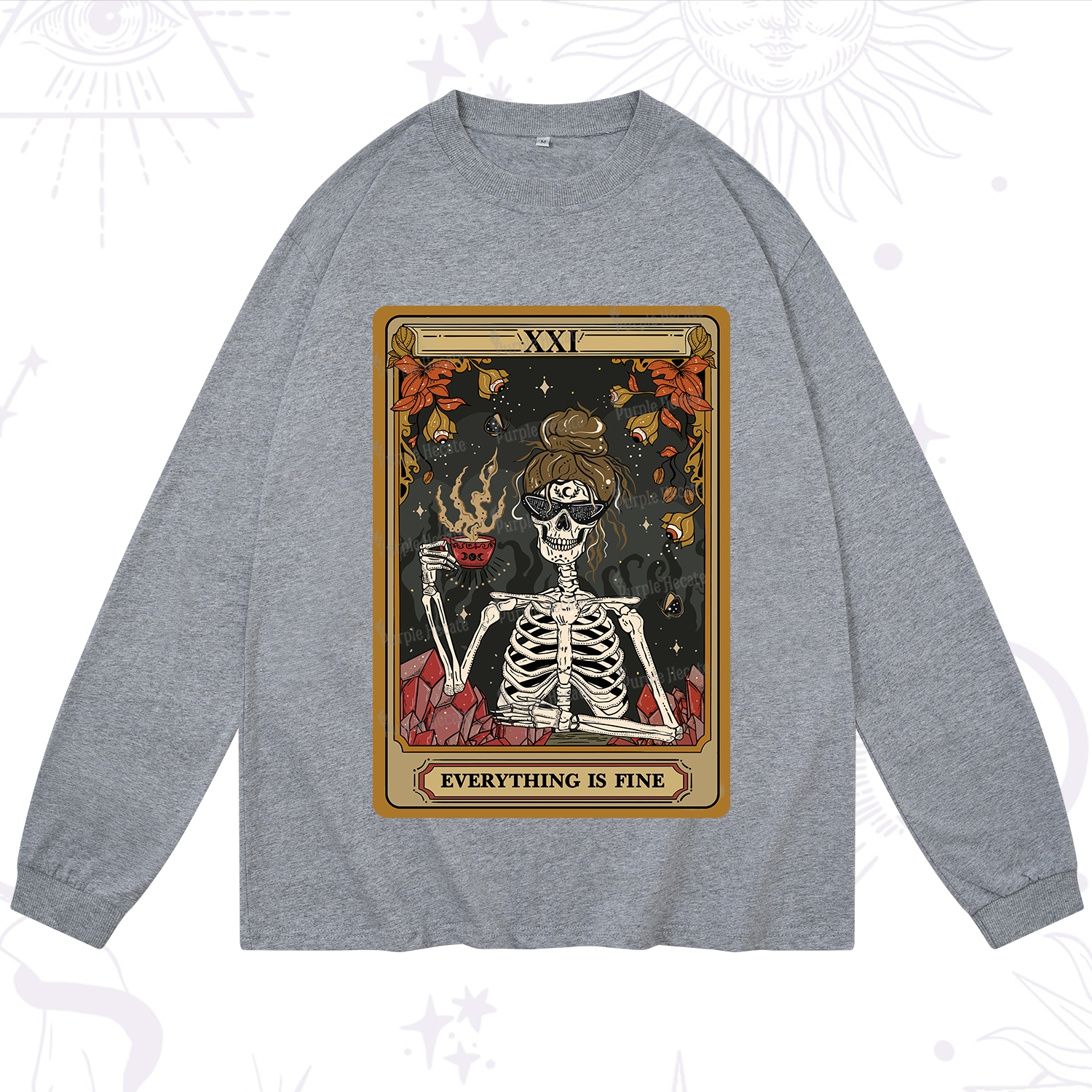 Purplehecate The Everything Fine Tarot Long Sleeve T-Shirt