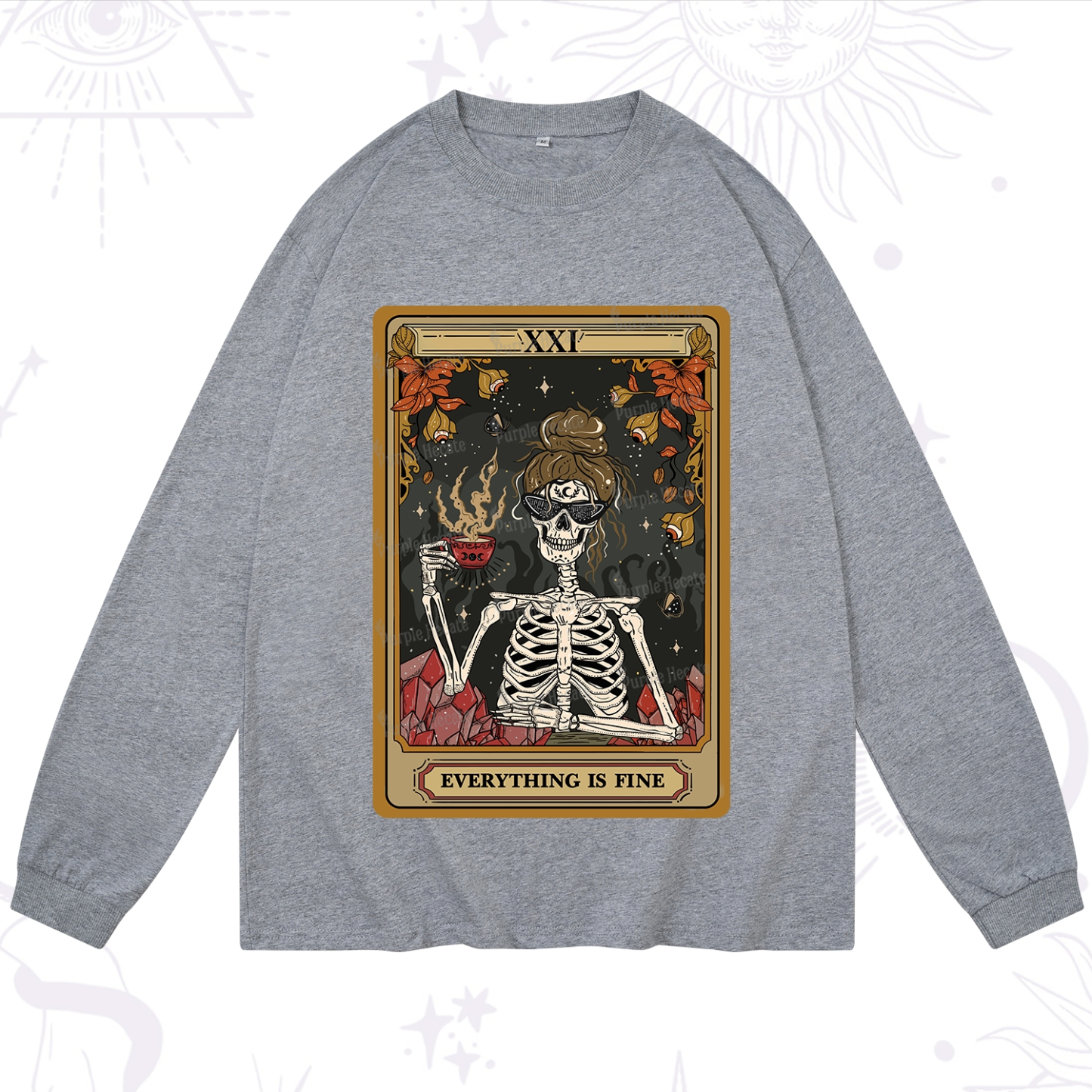 Purplehecate The Everything Fine Tarot Long Sleeve T-Shirt