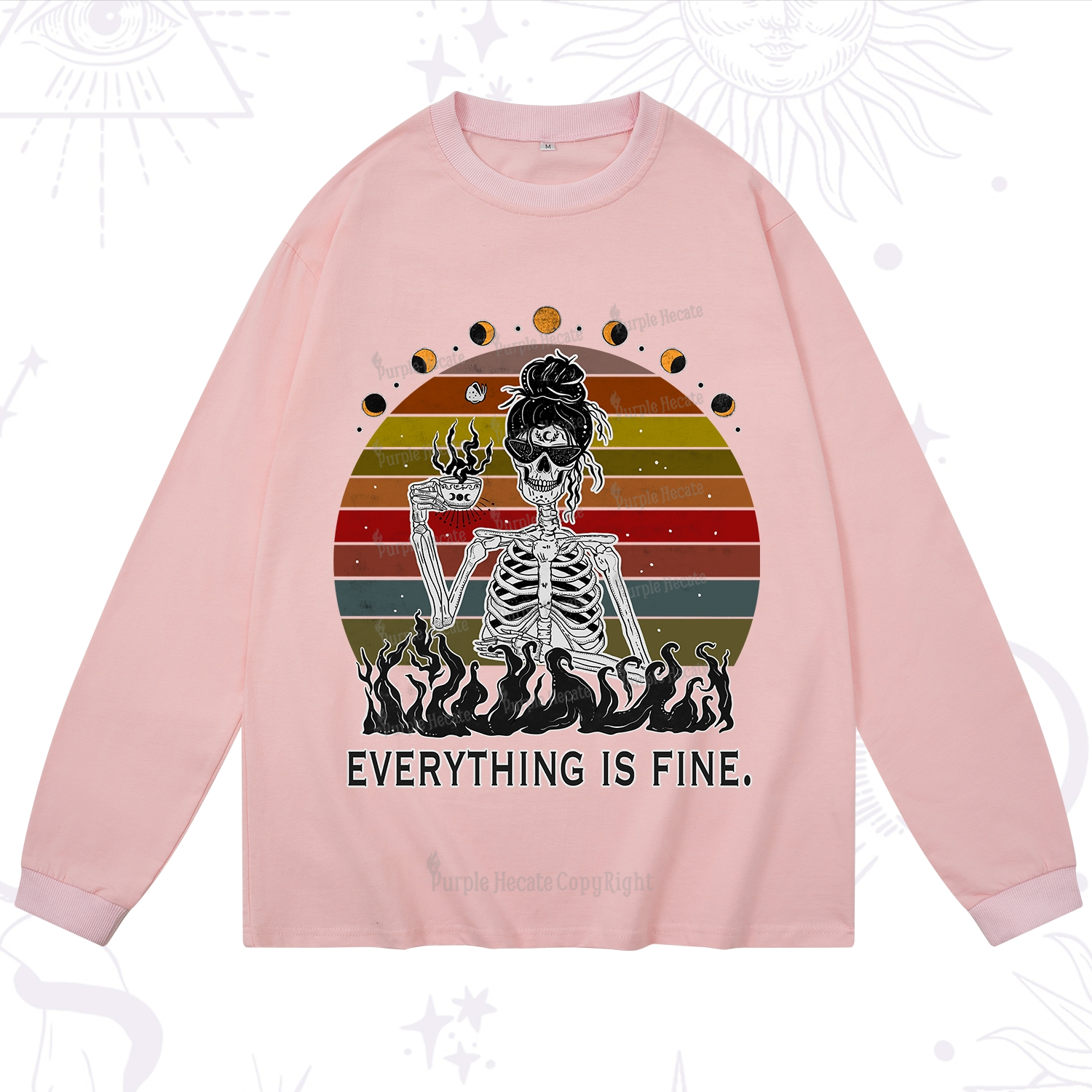 Purplehecate Eat Sleep Tarot Repeat Long Sleeve T-Shirt