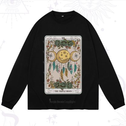 Purplehecate The Triple Moon Tarot Card Long Sleeve T-Shirt