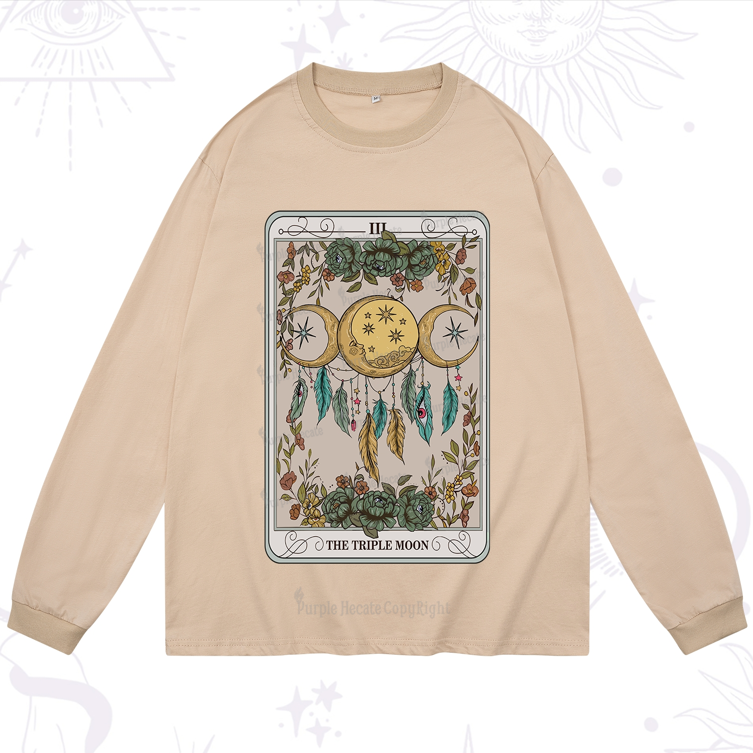 Purplehecate The Triple Moon Tarot Card Long Sleeve T-Shirt
