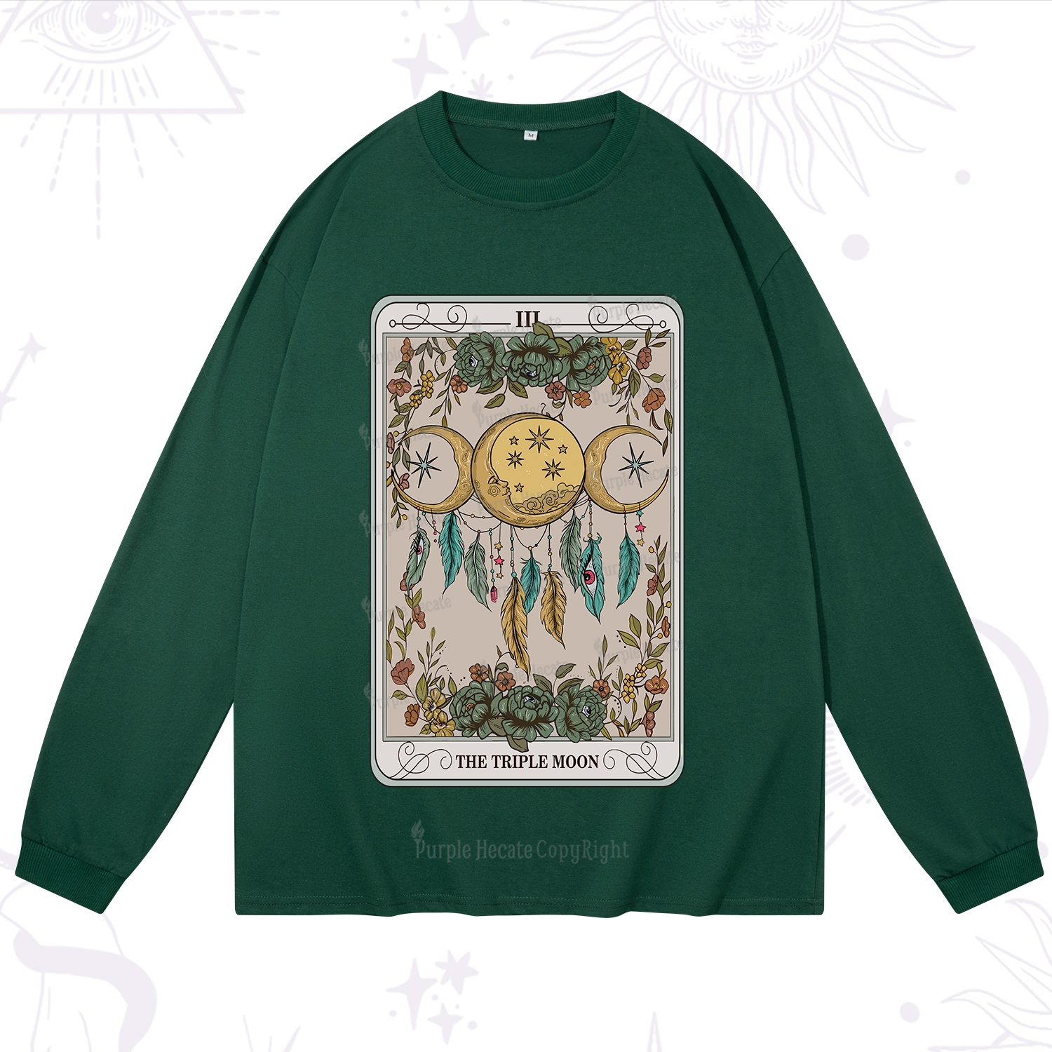 Purplehecate The Triple Moon Tarot Card Long Sleeve T-Shirt