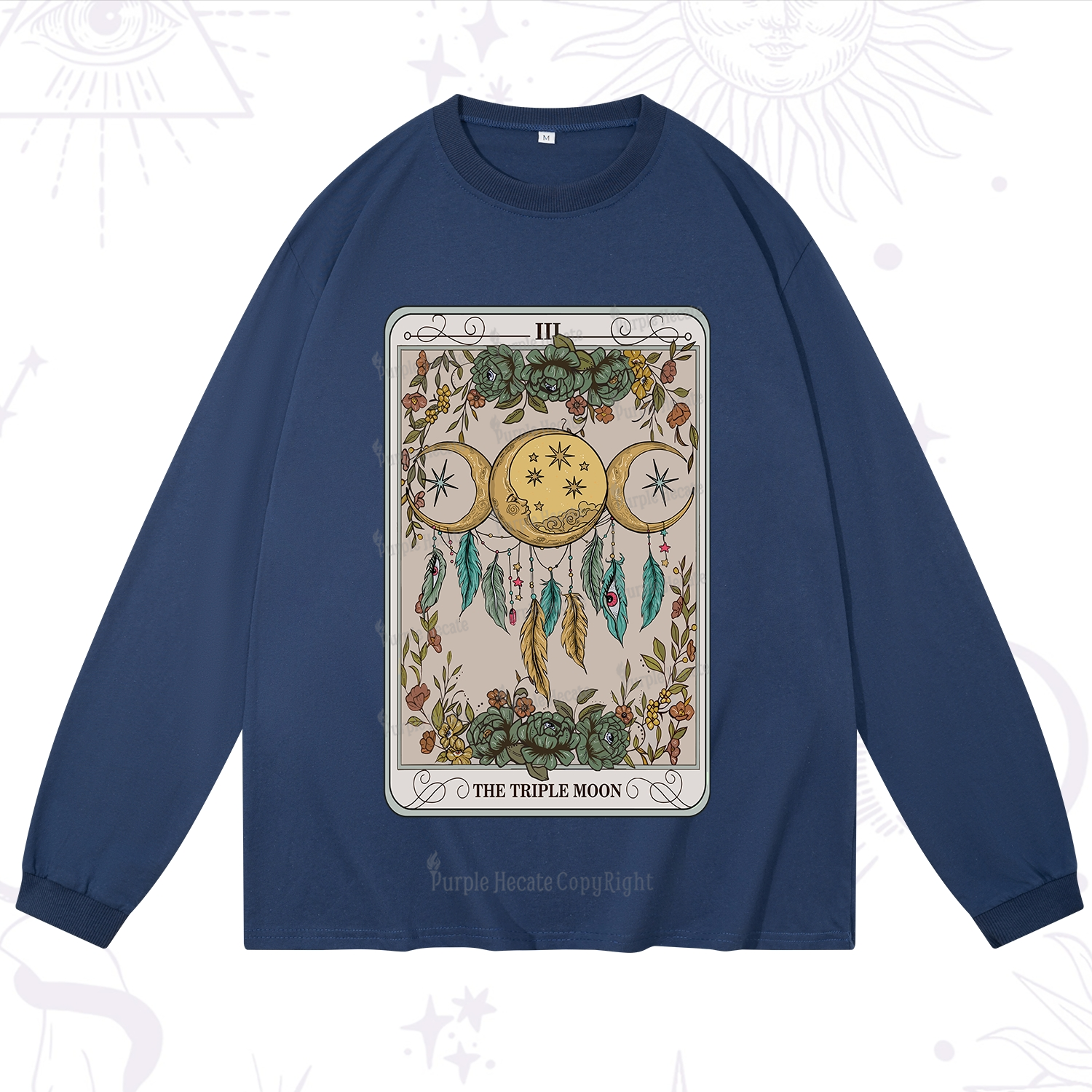 Purplehecate The Triple Moon Tarot Card Long Sleeve T-Shirt