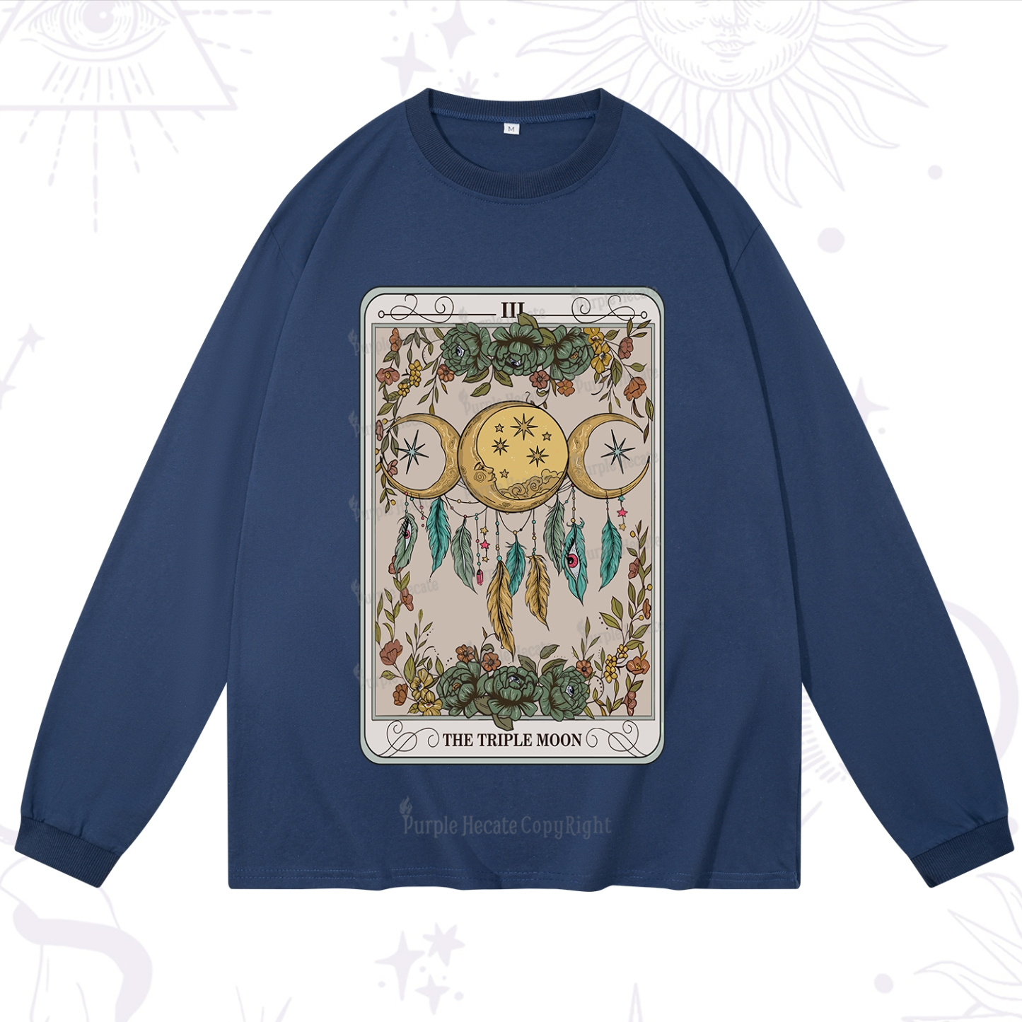 Purplehecate The Triple Moon Tarot Card Long Sleeve T-Shirt