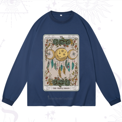 Purplehecate The Triple Moon Tarot Card Long Sleeve T-Shirt