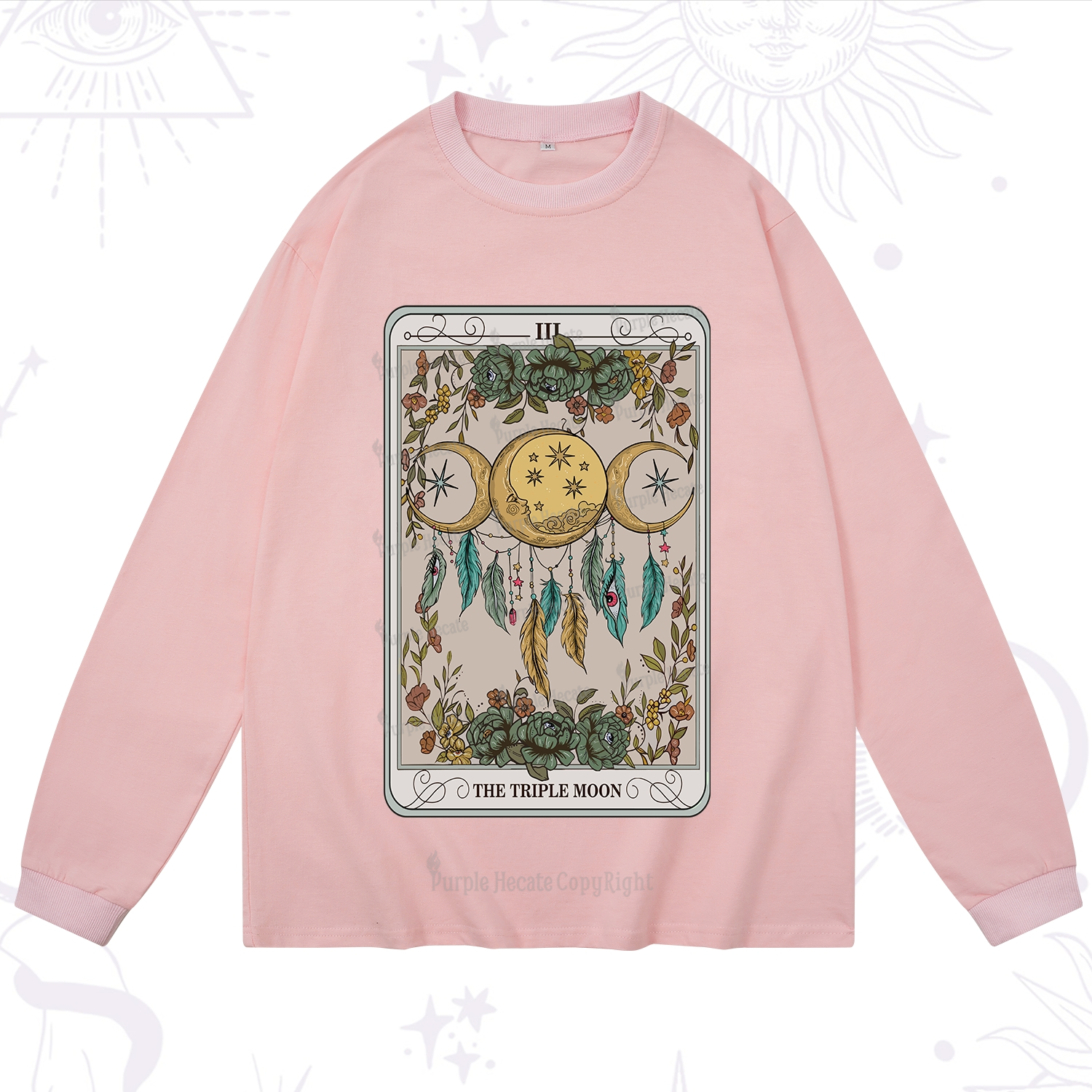 Purplehecate The Triple Moon Tarot Card Long Sleeve T-Shirt