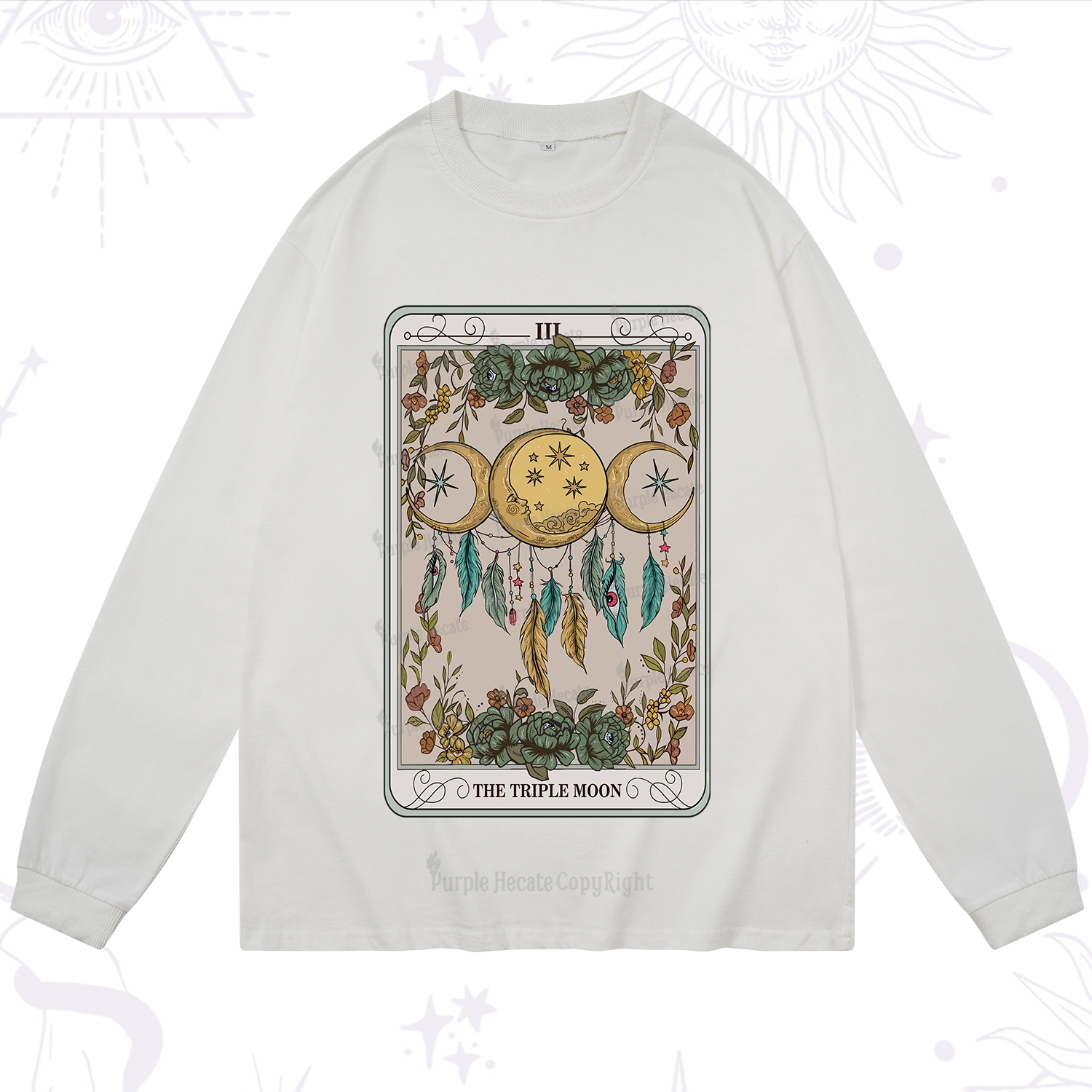 Purplehecate The Triple Moon Tarot Card Long Sleeve T-Shirt