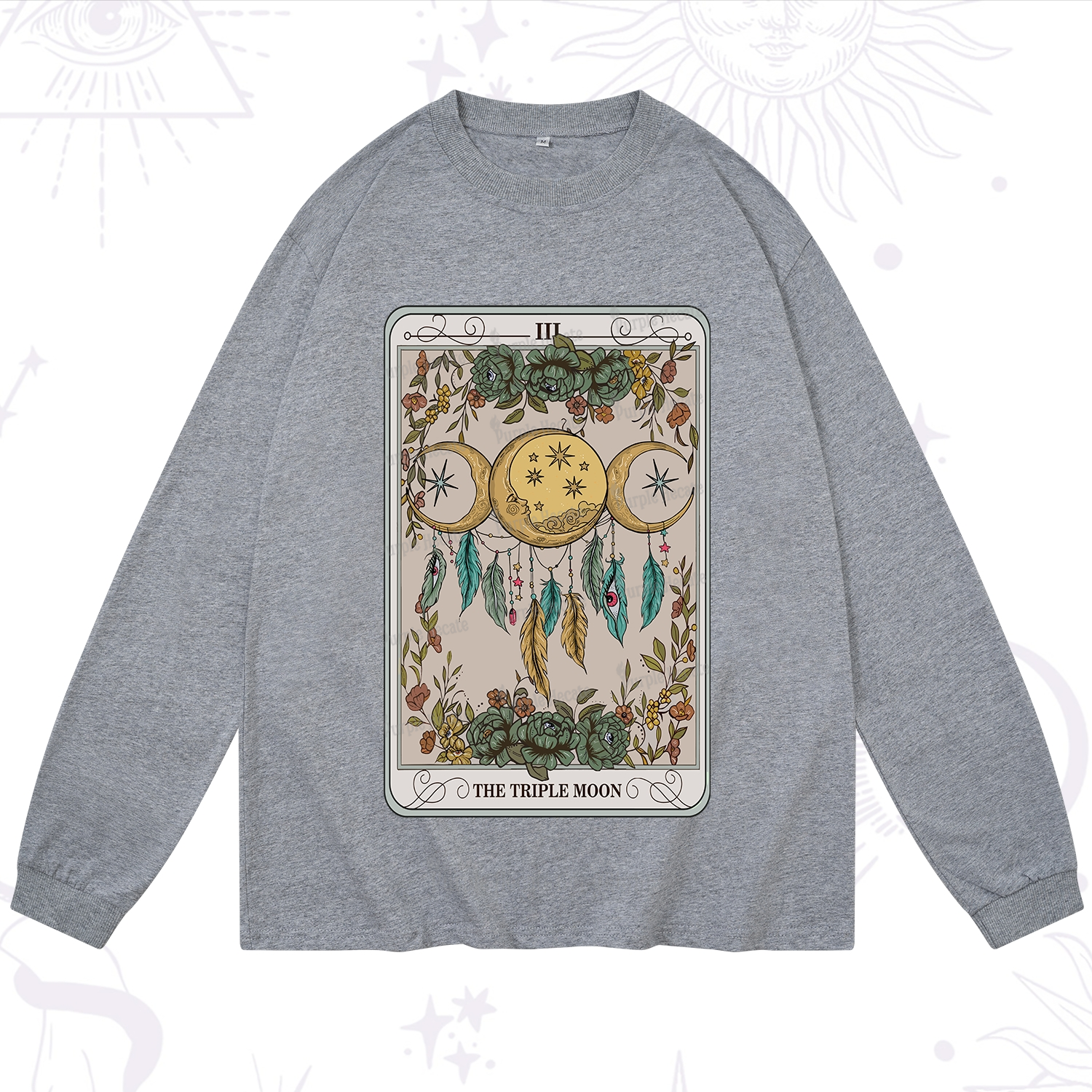 Purplehecate The Triple Moon Tarot Card Long Sleeve T-Shirt