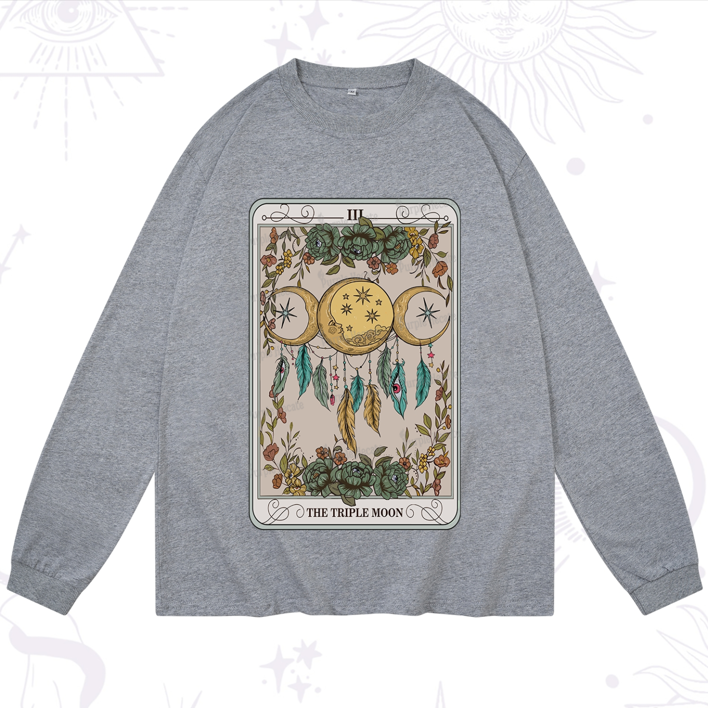 Purplehecate The Triple Moon Tarot Card Long Sleeve T-Shirt