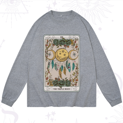 Purplehecate The Triple Moon Tarot Card Long Sleeve T-Shirt