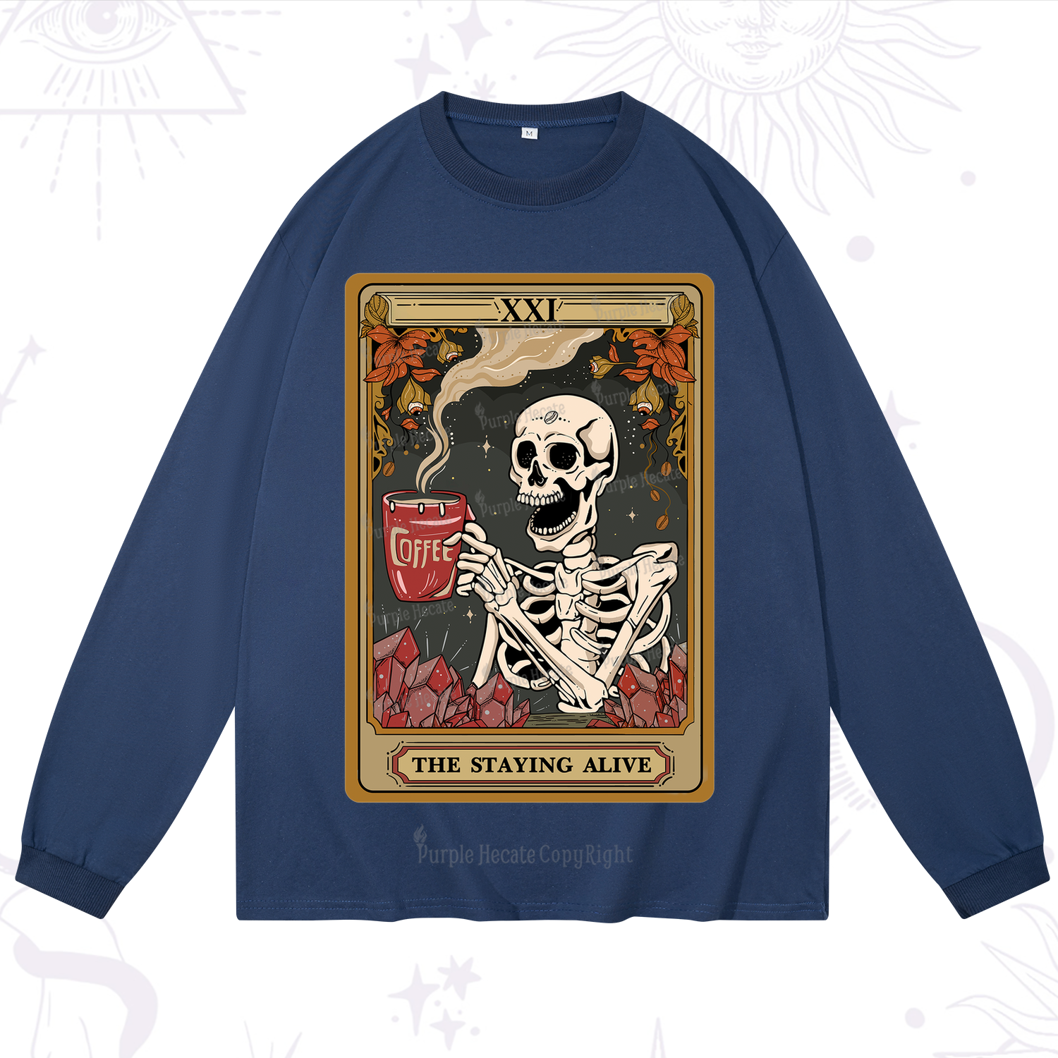 Purplehecate The Stating Alive Tarot Card Long Sleeve T-Shirt