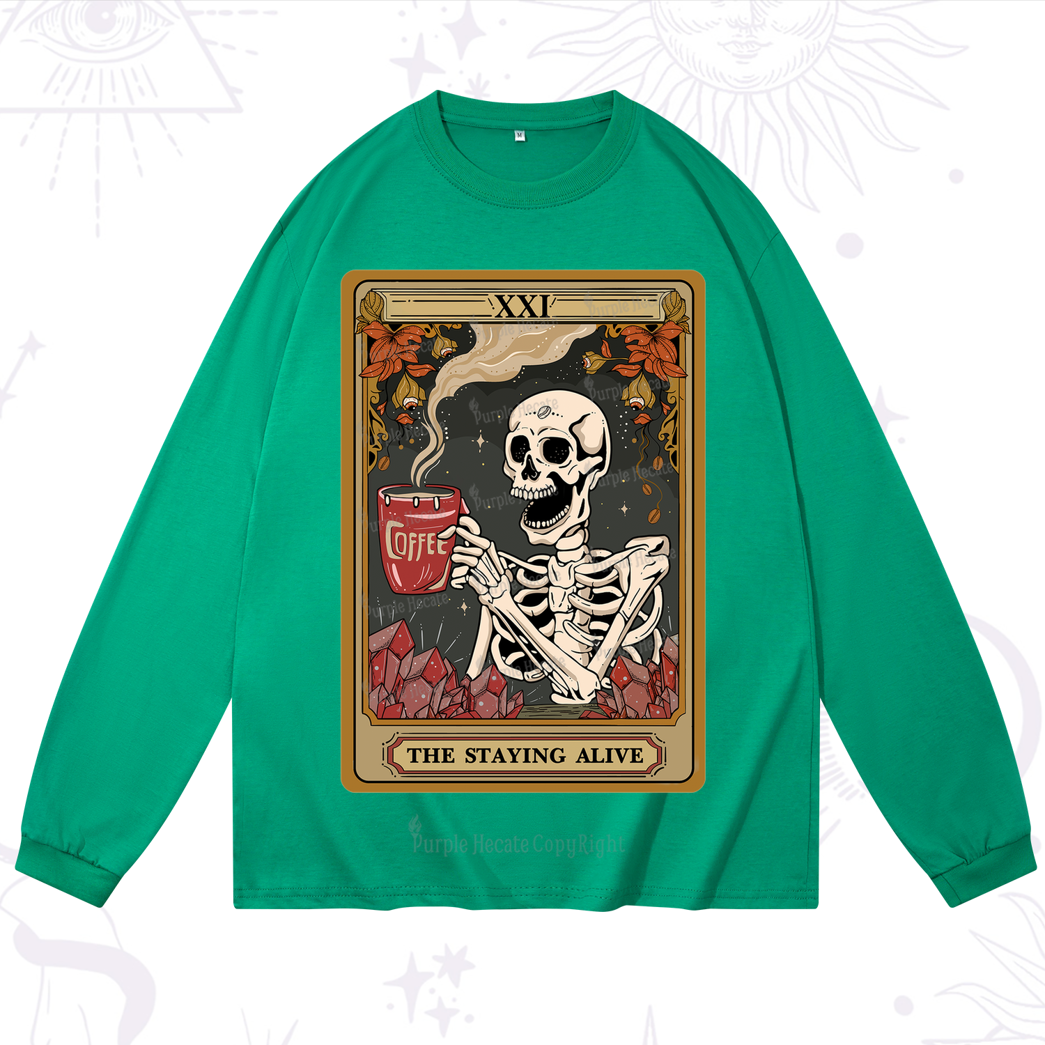 Purplehecate The Stating Alive Tarot Card Long Sleeve T-Shirt