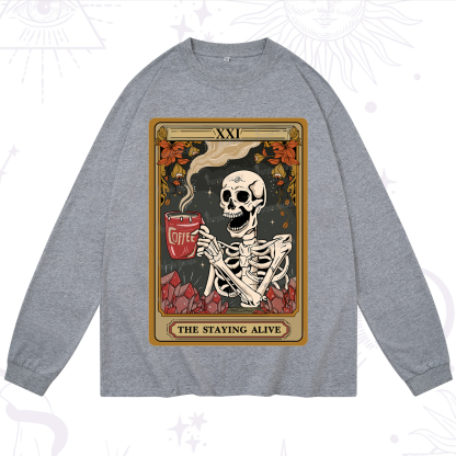 Purplehecate The Stating Alive Tarot Card Long Sleeve T-Shirt