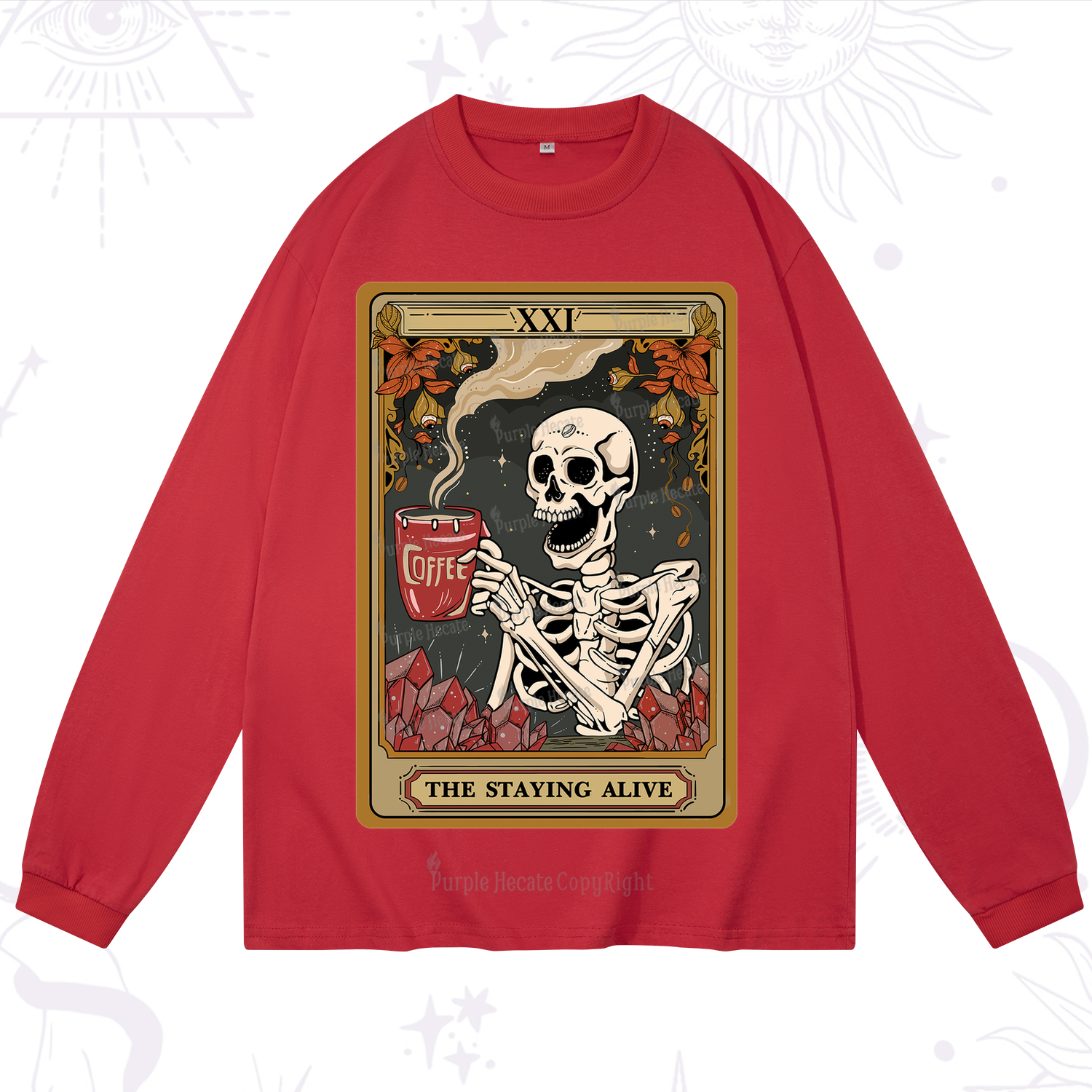 Purplehecate The Stating Alive Tarot Card Long Sleeve T-Shirt
