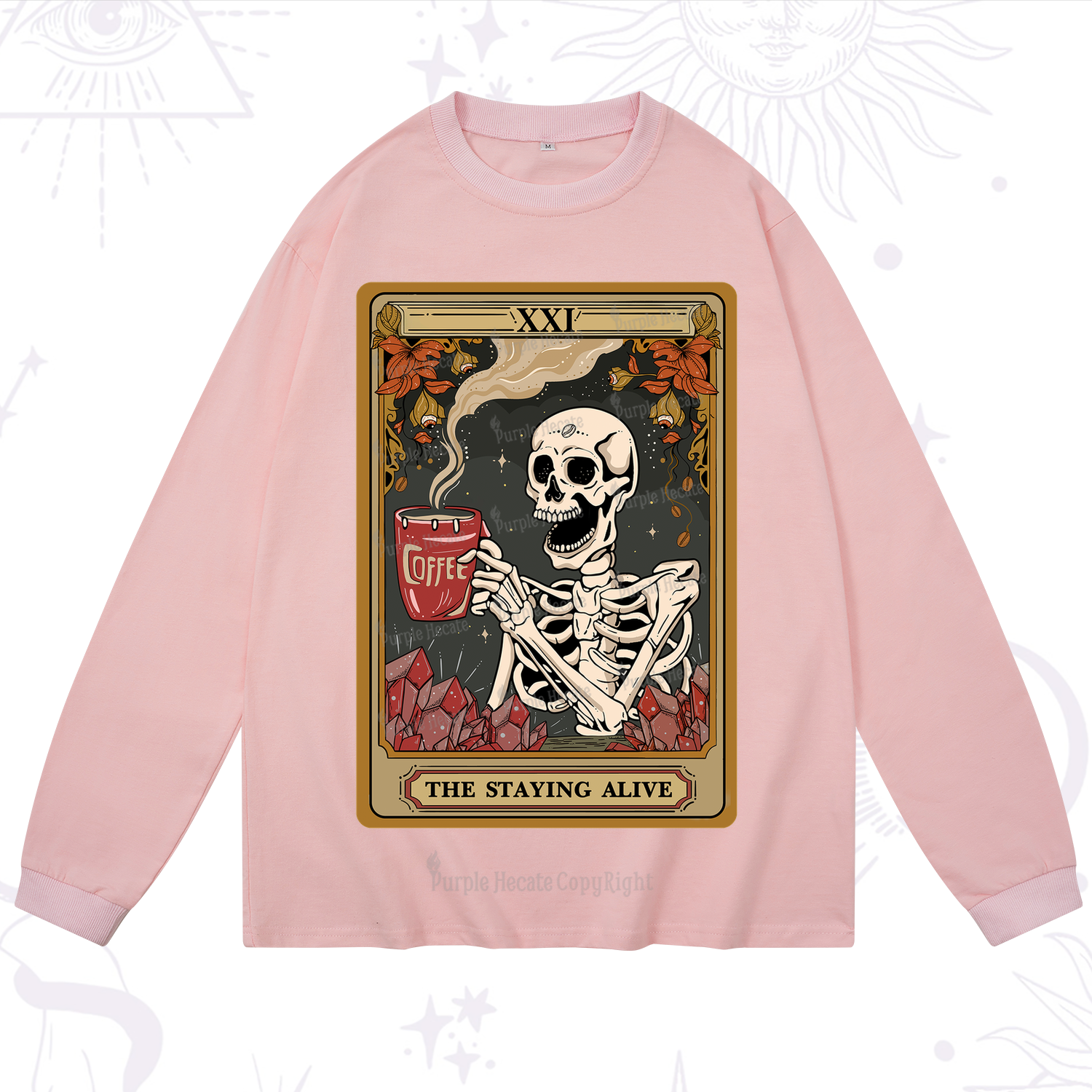 Purplehecate The Stating Alive Tarot Card Long Sleeve T-Shirt